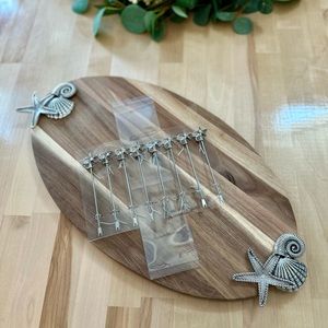 Oak & Olive Wood Appetizer Sea Treasures Serving Board